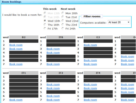 Room booking example