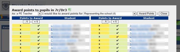 Rewards system at Alcester Academy