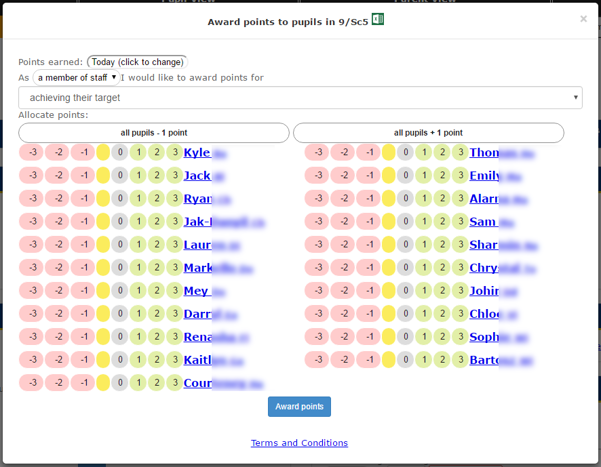 Awarding Points (secondary school)